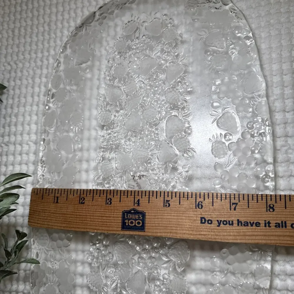 Mikasa Walther Crystal Strawberry Berry Glass Platter 16” West Germany Vintage